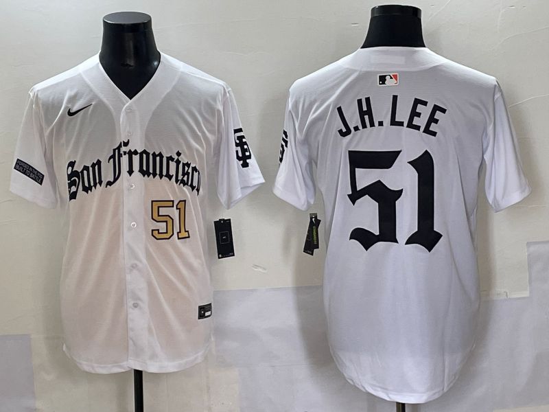 Men 2025 San Francisco Giants #51 J.H.Lee White Five generations Joint Name Nike MLB Jersey style 4->toronto blue jays->MLB Jersey